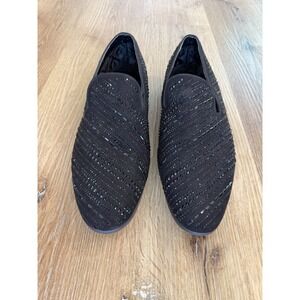 Steve Madden P-Mack Rhinestone Loafers Mens 11.5 Black Formal Dress Shoes Glam
